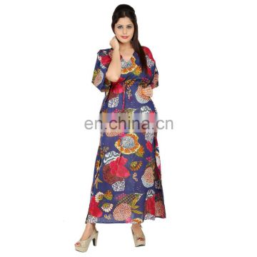 Plus Size Handmade Casual Wear Women's 100%Cotton Stylish Dress Long Kaftan Beach Wear Sexy Stylish Dress Kaftan Maxi Gown