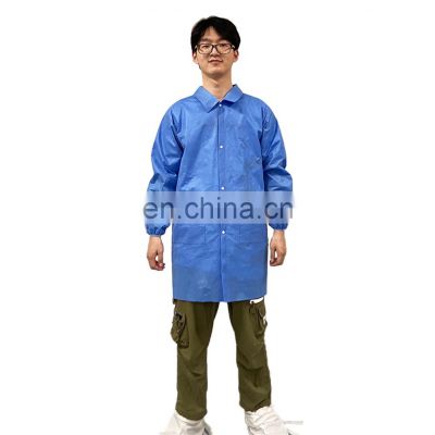 Customized Professional High Quality non woven Disposable Surgical Hospital Isolation lab coat pe