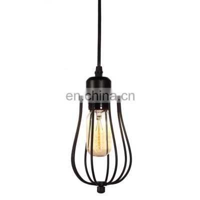 Vintage Industrial Pendant Light Loft Iron Art Cage Black Hanging Lamp For Dining Room Kitchen