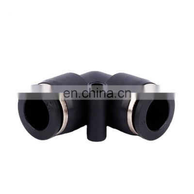 Standard Plastic PV-6 L Type Plastic Body 4mm 6mm 8mm 10mm 2-Way Pipe Quick Connector Tube Black Pneumatic Fitting