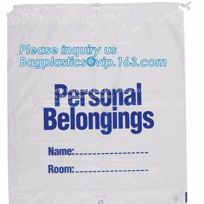 Biodegradable Drawstring Patient Belongings Bag,Manufacturer of Patient Belonging Bag with Rigid Handle OEM Available online manufacturer