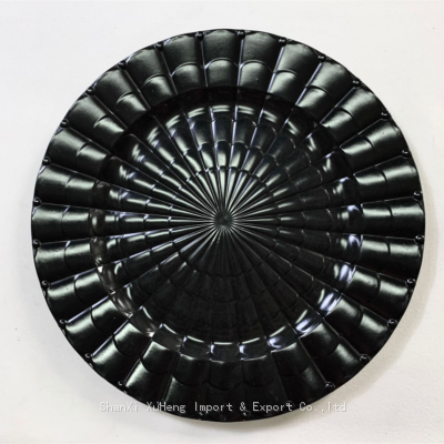 Plastic Black Charger Plate Wedding Party Restaurant Under Plates Table Decorative Charger Plates