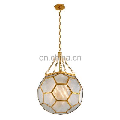 Modern premium gold handmade chandelier personality football decorative light LED ceiling light
