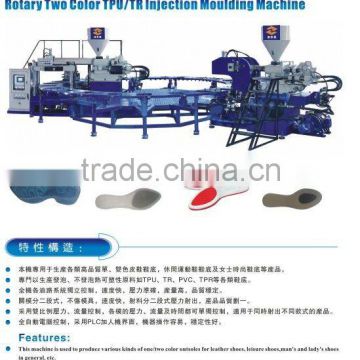 Two color PVC sole injection moulding machine/pvc rotary shoe making machine/shoes making machine