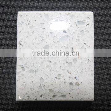 Modern sparkle white quartz floor slab