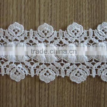 New embroidery double side chemical lace trimming guipure chemical lace design