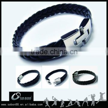 boy hot braided leather bracelet floating charms wholesale