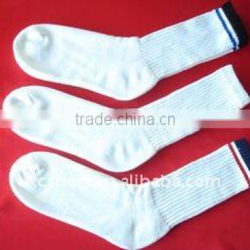 Knitted cotton white chidren/adult sport socks