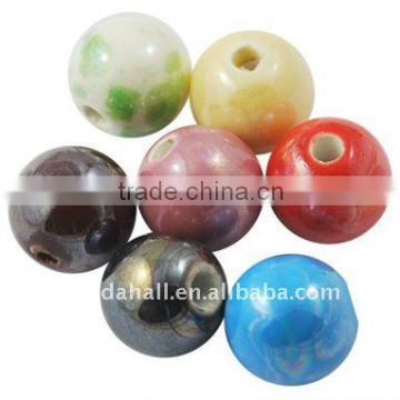 Handmade Porcelain Beads, Chinese Ceramic Beads Wholesale(CF12mmY-M)