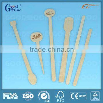 Wooden coffee stirrer with logo (hot stamped) made of birch