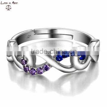UniqSterling Silver Diamond Infinity Ring Beautiful Design Rings Jewelry