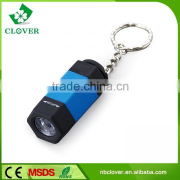 ABS material 25-50LUM button battery led flashlight keychain