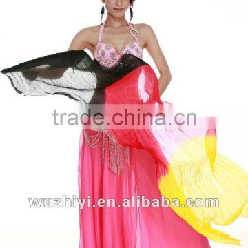 2012 hot selling Wholesale China silk fans Belly Dance silk Fan veils DJ1022