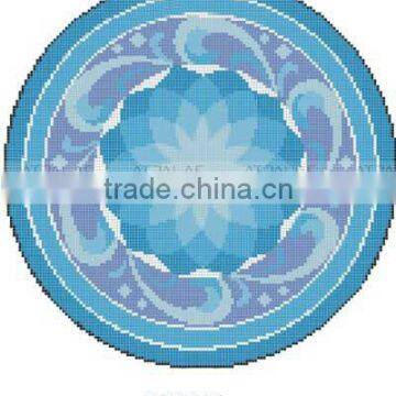 swimming pool mosaic, blue round pool glass mosaic