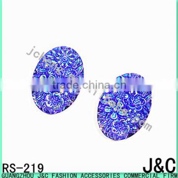 18*25 blue color Crushed effect oval shape resin stone