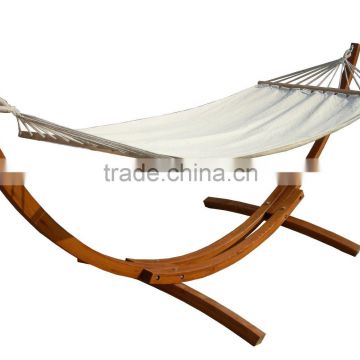 Outdoor wooden patio sleeping hammock bed with stand