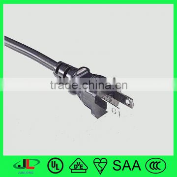 NEMA 1-15P power plug, UL 2 pin plug with UL wire cable