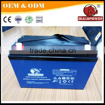 maintenance free lead-acid battery 12v 120ah solar gel battery for Solar Inverter