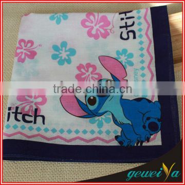 High Quality Cotton Cartoon Printed Kids Handkerchiefs