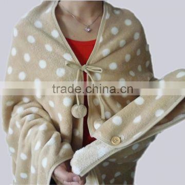Printed Dots Coral Fleece Blanket Wraps for Adults