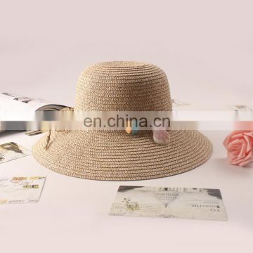Bohemia Shell String Beads Straw Hat Large Eaves Sunscreen Beach Hat