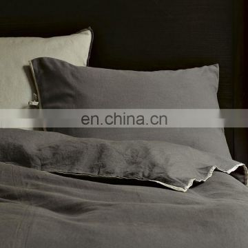 Best selling pure linen bedding sheet set/duvet cover set with stone washing with ties closure