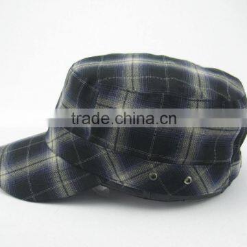 winter plaid military hat