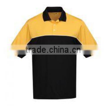 100% Polyeser Micro Custom Men Half Sleeves Yellow Black Polo Shirt with Knitted Collar