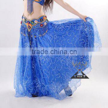 Aqua Blue Long Cheap Belly Dance Skirts arabic long skirt