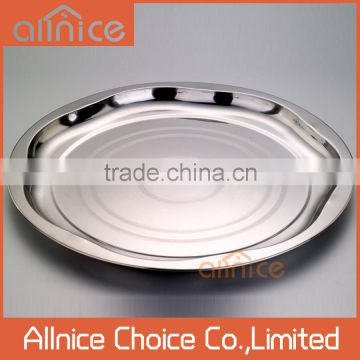 Unique design magnetic service tray/cutlery tray round dinner plate stainless steel serving tray