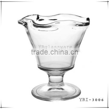 New design novelty clear glass ice cream cup,glass juice cup for wholesale