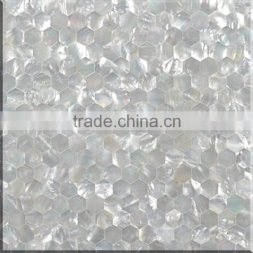 White mother of pearl crazy crack seamless mosaic tile polished