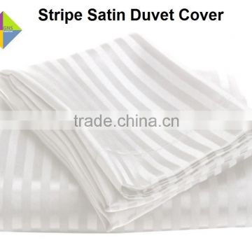 Stripe Satin 100% Cotton Quilt Cover Bleached and Dyed
