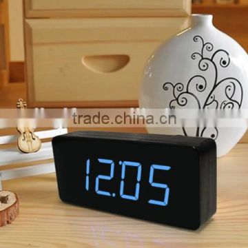 Hot sales home decoration MDF+PVC gift and promotional wooden led clock