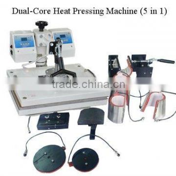 five in one Dual-Core heat transfer pressing machine