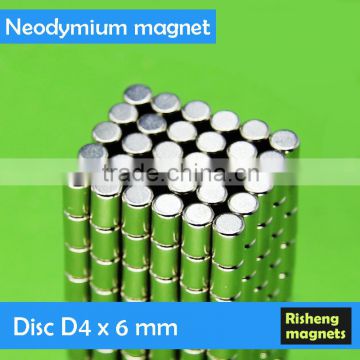 D4x6mm industrial magnet Neodymium magnetic disc
