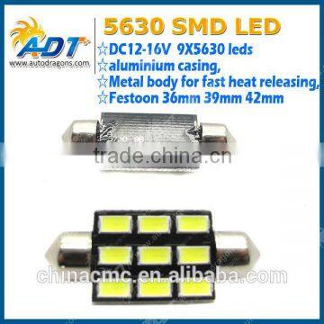 High Power 42mm 1.65inch Festoon 5630 LED Bulb, High Lumen 9SMD 5630 LED Lamp Festoon Dome Light Reading Light