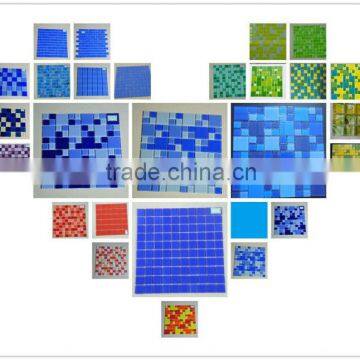 Foshan big sale 25x25mm blue swimming pool tile