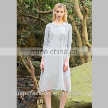 HP690073 dongguan humen wholesale sublimation printed maxi dress