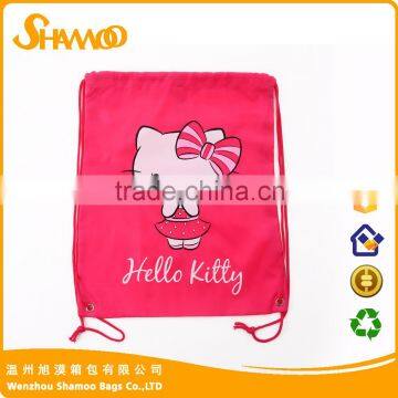 Recycle polyester printed drawsting bag for kids