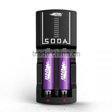 Hot selling efest soda charger fast 2 slots charger pk efest pro c2 charger