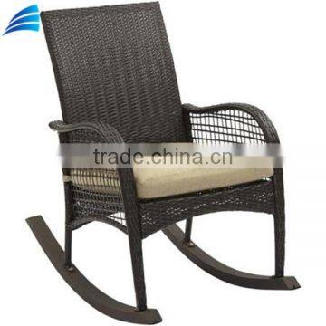 Outdoor hand woven wicker rocking chair