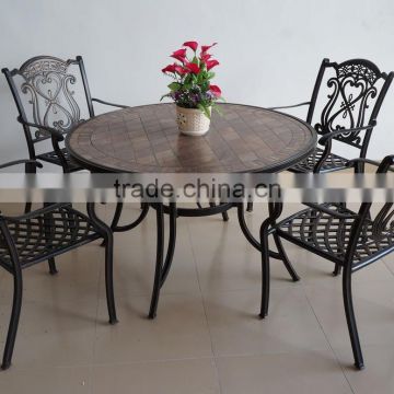 ceramic dinning cast aluminium chair and table sets
