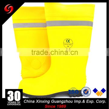 CE waterproof rain boot/shoe covers pvc long safety steel toe boots with relative tape sale