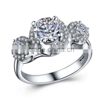 Yiwu cheap wholesale engagement ring 925 sterling silver zircon for women