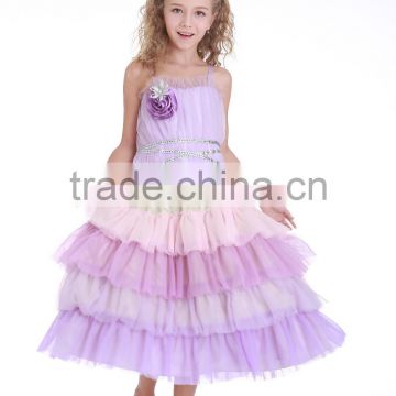 Latest children dress designs girl party tulle dress for 2-12 years old girls