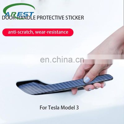 4pcs/Set Car Accessories Protector Sticker Anti-Scratch Exterior Modification Door Handle Trim Strip for Tesla Model 3 Dropship