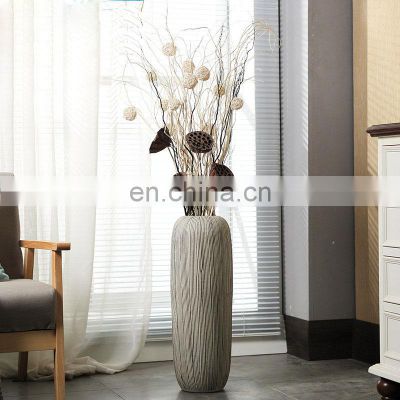 Coffee color large chinese ceramic floor decorative flower vases