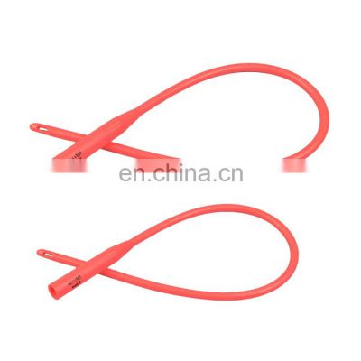 High quality sterile red latex urethral catheter for single use