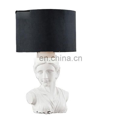 HUAYI European Style Statue Head Bedside Table Touch Lamps